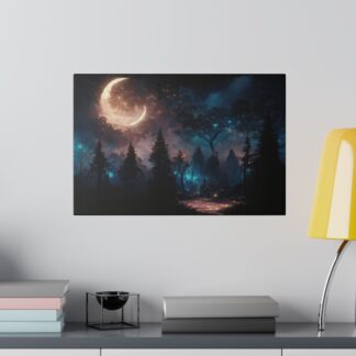 Moonlit Landscape Matte Canvas, Stretched